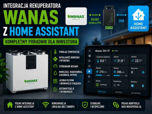 Integracja rekuperatora WANAS z Home Assistant – kompletny poradnik dla inwestora